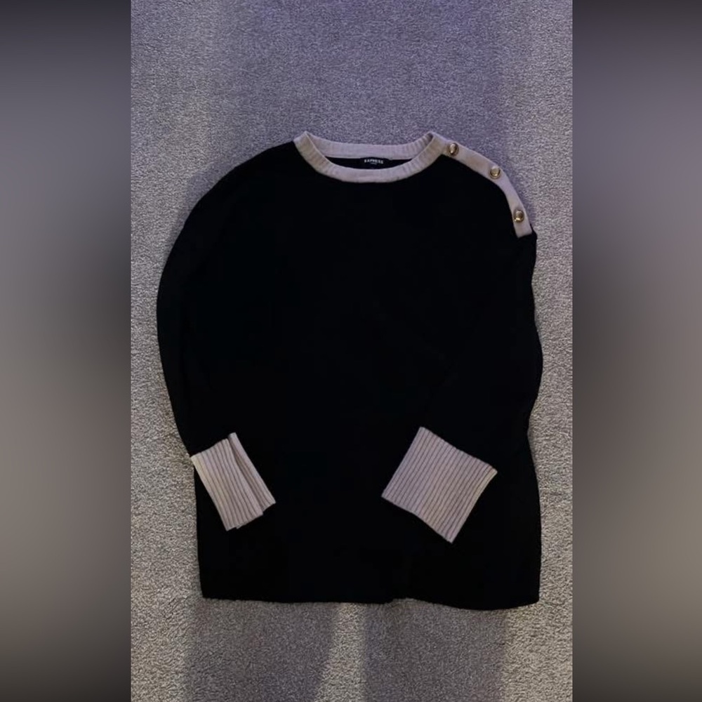 Express Black and Cream Sweater